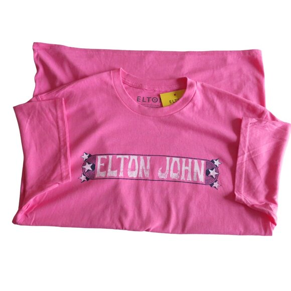Elton John Tops - ELTON JOHN - LA 1970 Dateback Pink T-Shirt, Large, NWT-Official Elton John Store